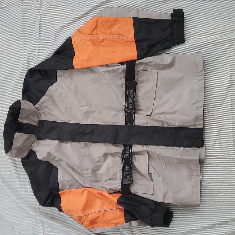 Xelement Men's Tan 2-Piece Motorcycle Rain Suit w Boot Straps Large